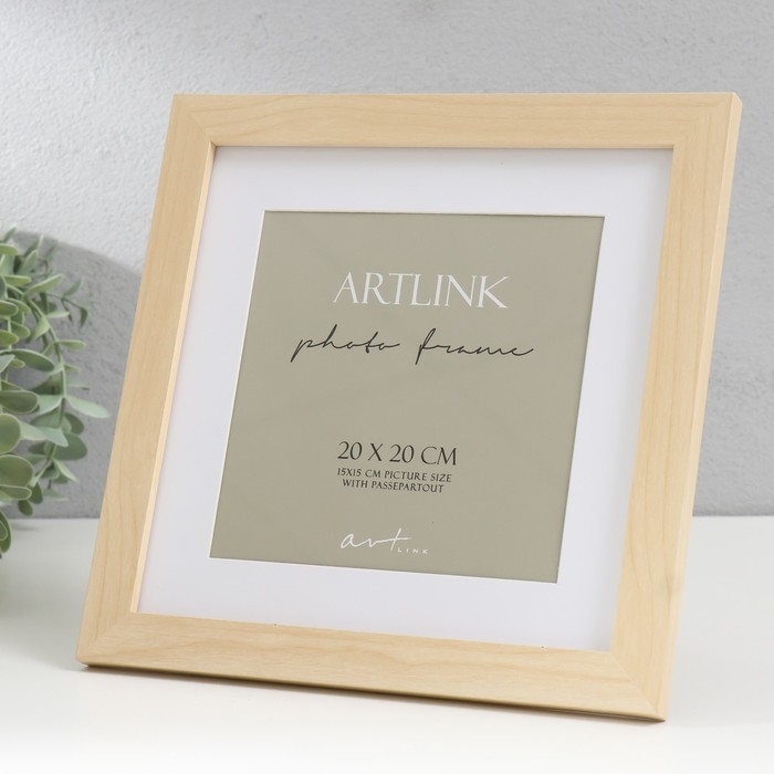 Фоторамка МДФ "Ellis" 20х20 см, с паспарту, натуральный 76718