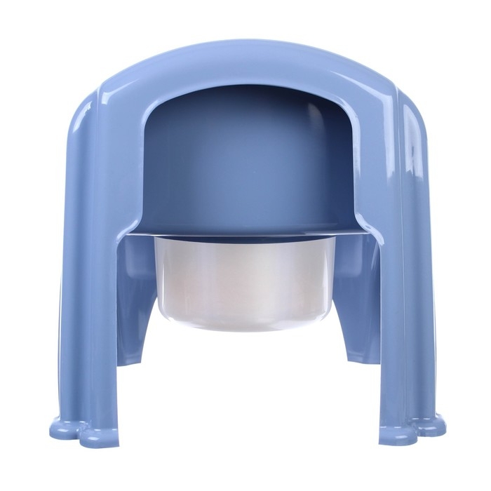 Горшок детский &laquo;Утенок&raquo; с крышкой, голубовато-серый / белый 310х295х280мм