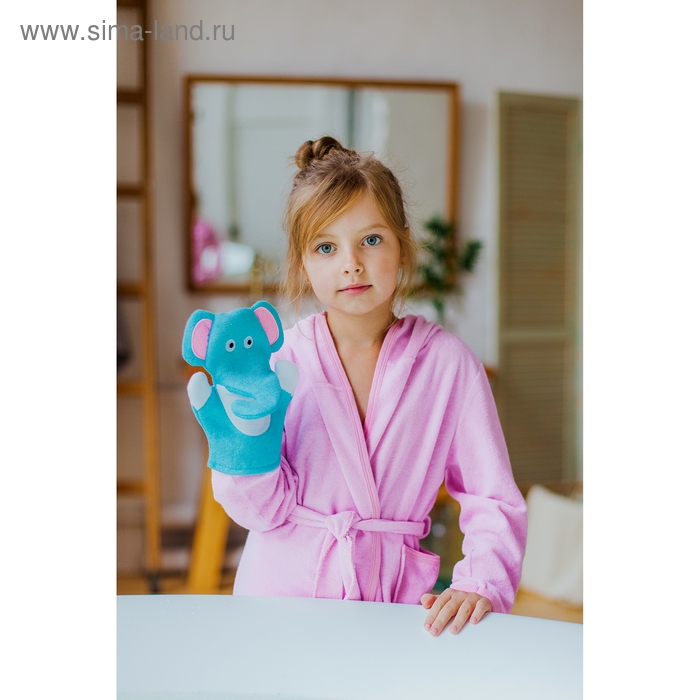 Мочалка - варежка детская для купания Доляна «Слоник», 22 см Мочалка - варежка детская для купания Доляна «Слоник», 22 см