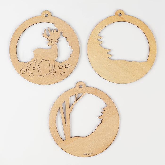 Ёлочная подвеска из дерева своими руками на новый год &laquo;Олень&raquo;, новогодний набор для творчества