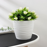 Горшок с поддоном &laquo;Дюна&raquo;, 1,7 л, цвет белый