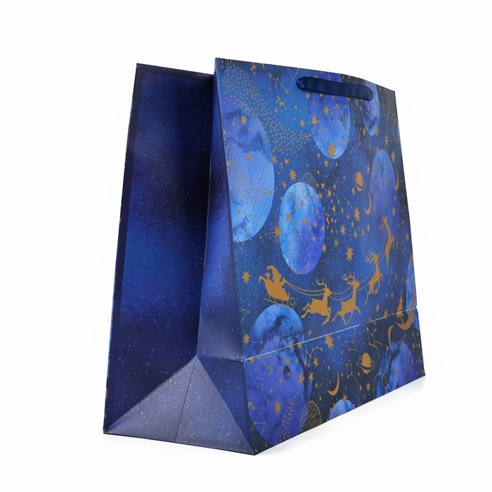 Пакет подарочный новогодний ламинированный «Волшебная ночь», XL 49 х 40 х 19 см, Новый год Пакет подарочный новогодний ламинированный «Волшебная ночь», XL 49 х 40 х 19 см, Новый год