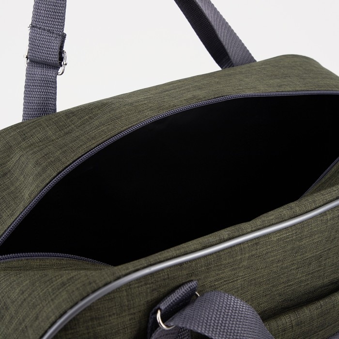 Сумка дорожная на молнии, наружный карман, держатель для чемодана, цвет зелёный Сумка дорожная на молнии, наружный карман, держатель для чемодана, цвет зелёный