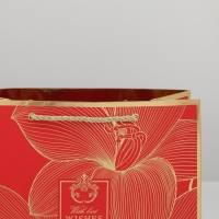 Пакет подарочный ламинированный, упаковка, &laquo;With best wishes&raquo;, 27 х 23 х 12 см