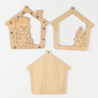 Ёлочная подвеска из дерева своими руками на новый год «Мишка», новогодний набор для творчества Ёлочная подвеска из дерева своими руками на новый год «Мишка», новогодний набор для творчества