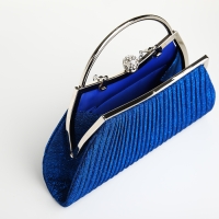 Сумка-клатч на фермуаре, цвет синий
