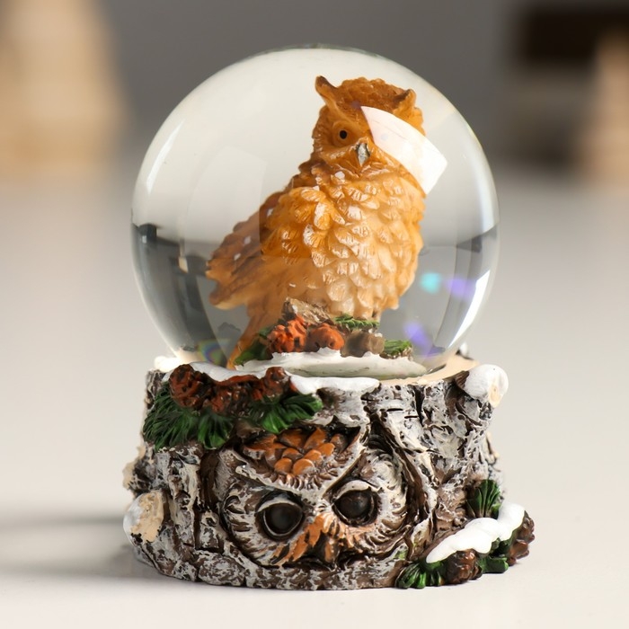 Сувенир полистоун водяной шар Сувенир полистоун водяной шар "Филин" 4,5х4,5х6,5 см