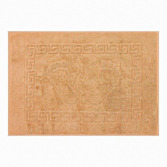 Полотенце для ног жаккард Ножки 50х70см, цв.кофе с молоком, 700г/м, хлопок 100%