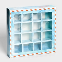 Новый год. Коробка под 16 конфет "Новогодняя почта", 17,7х17,7х3,8 см, кондитерская упаковка Новый год. Коробка под 16 конфет "Новогодняя почта", 17,7х17,7х3,8 см, кондитерская упаковка