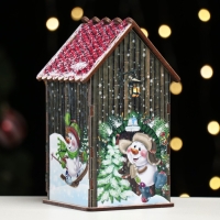 Чайный домик/ копилка, коричневое дерево, 16,5х10х9 см Чайный домик/ копилка, коричневое дерево, 16,5х10х9 см