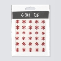 Новый год! Наклейки для ногтей &laquo;Снежинки&raquo;,с блёстками, цвет красный