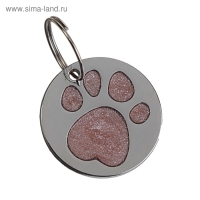 Адресник под гравировку "Блестящая лапка", 2,2 см, фасовка по 6 шт, микс цветов Адресник под гравировку "Блестящая лапка", 2,2 см, фасовка по 6 шт, микс цветов