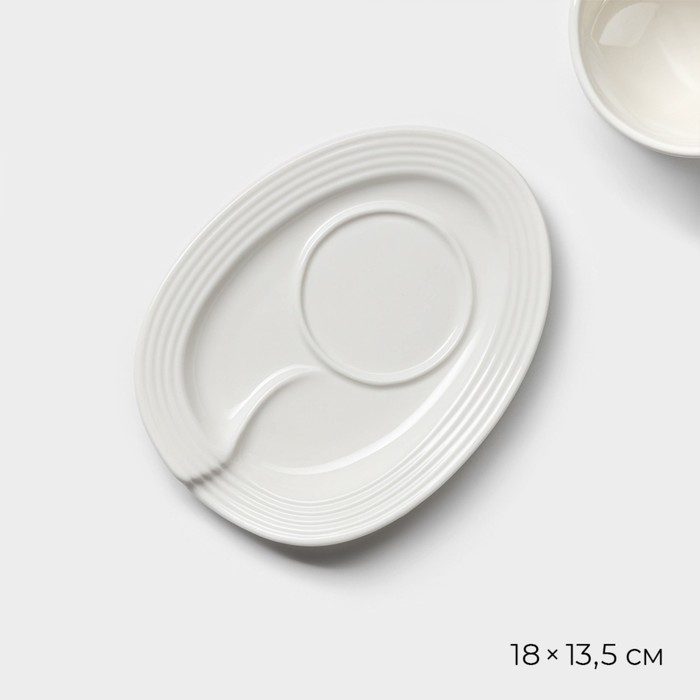 Чайная пара фарфоровая Magistro &laquo;Бланш&raquo;, 2 предмета: чашка 300 мл, блюдце, цвет белый