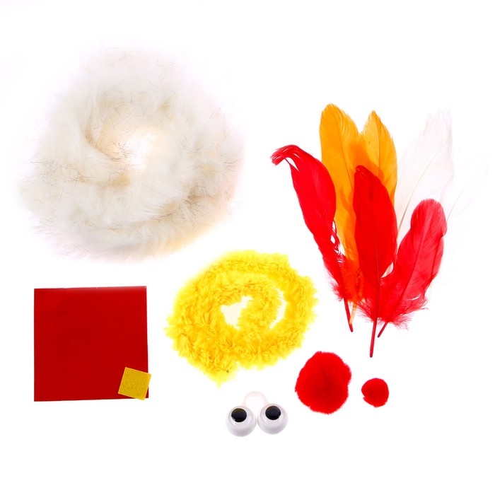 Набор для творчества: создание игрушки из меховых палочек и раскраска &laquo;Веселая курочка&raquo;