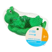 Набор резиновых игрушек для ванны &laquo;Мыльница: Лягушка&raquo;, 14 см, с пищалкой, 4 шт, Крошка Я