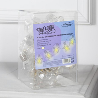 Гирлянда &laquo;Нить&raquo; 3 м с насадками &laquo;Лампочки звёздочки&raquo;, IP20, прозрачная нить, 80 LED, свечение тёплое белое, 8 режимов, 220 В