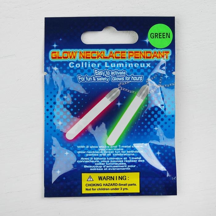 Неоновая палочка «Кулон», набор 2 шт., цвета МИКС Неоновая палочка «Кулон», набор 2 шт., цвета МИКС