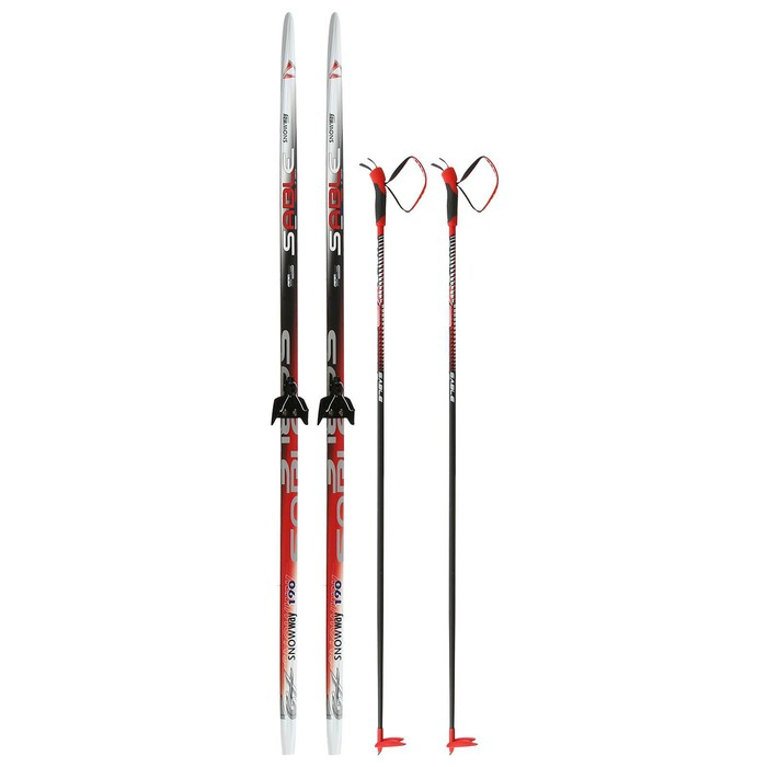 Комплект лыжный: пластиковые лыжи 190 см с насечкой, стеклопластиковые палки 150 см, крепления NN75 мм, цвета МИКС Комплект лыжный: пластиковые лыжи 190 см с насечкой, стеклопластиковые палки 150 см, крепления NN75 мм, цвета МИКС