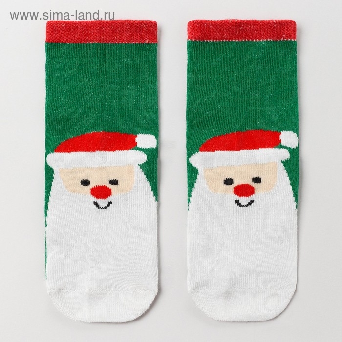 Носки детские &laquo;Мороз красный нос&raquo;, цвет зелёный, размер 18-20