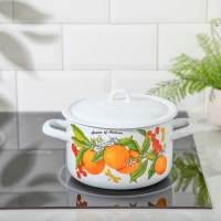 Кастрюля эмалированная цилиндрическая, 2,9 л, рисунок МИКС Кастрюля эмалированная цилиндрическая, 2,9 л, рисунок МИКС