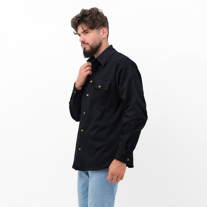 Рубашка мужская MIST oversize размер 52, черный Рубашка мужская MIST oversize размер 52, черный