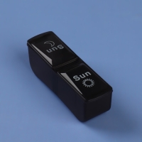 Таблетница - органайзер &laquo;Неделька&raquo;, со съёмными ячейками, английские буквы, утро/вечер, 7 контейнеров по 2 ячейки, цвет чёрный