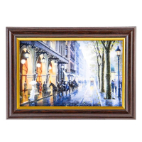 Ключница "Улицы Барселоны" венге 15х21 см