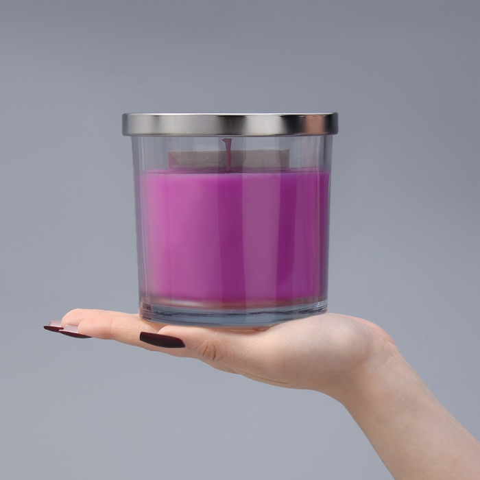 Свеча ГИГАНТ ароматическая в стакане Свеча ГИГАНТ ароматическая в стакане "Чёрная вишня", соевый воск, 10х10 см