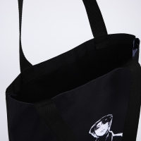 Шопер &laquo;Корея&raquo;, 35х0.5х40 см, отдел без молнии, без подклада, чёрный