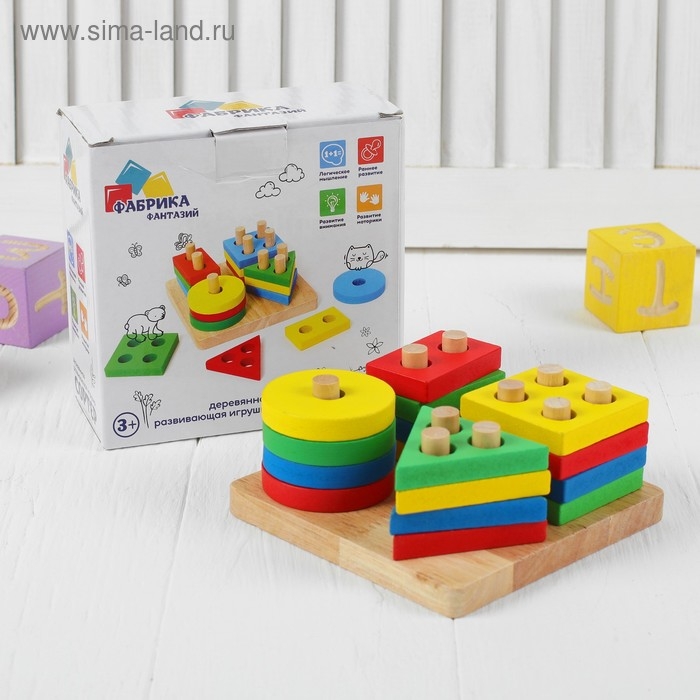 Сортер &laquo;Логический квадрат&raquo;, толщина элементов &mdash; 1 см