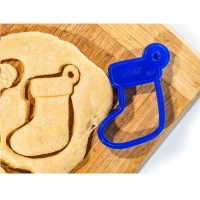 Форма для печенья &laquo;Рождественский носок&raquo;, вырубка, штамп, 9&times;8 см, цвет синий