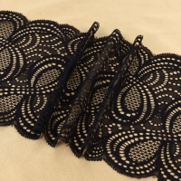 Кружевная эластичная ткань &laquo;Бесконечность&raquo;, 180 мм &times; 2,7 &plusmn; 0,5 м, цвет чёрный