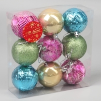 Набор шаров пластик d-5,5 см, 9 шт "Фестиваль" микс Набор шаров пластик d-5,5 см, 9 шт "Фестиваль" микс