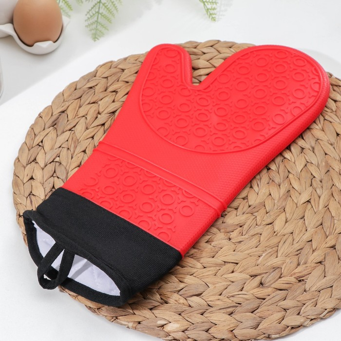 Рукавица для горячего с манжетой Доляна &laquo;Профи&raquo;, силикон, 36&times;18,5 см, цвет МИКС