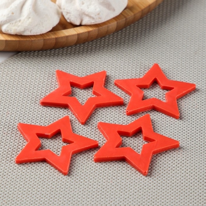 Силиконовая форма &laquo;Звёзды для шоколада&raquo;, 5,5&times;4,5 см, цвет прозрачный