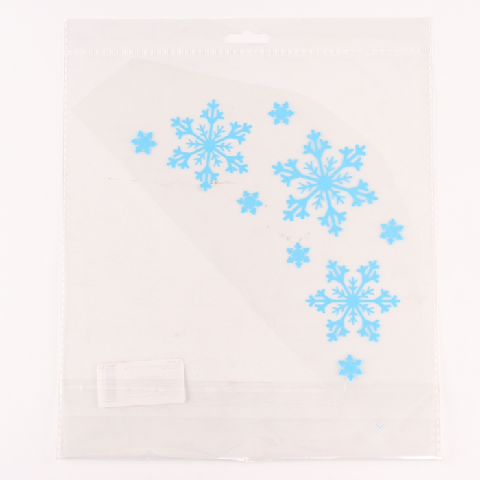 Термотрансфер на кокошник &laquo;Три снежинки&raquo;, цвет синий с серебром