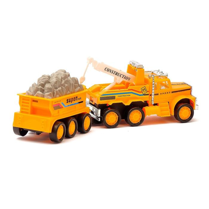 Машина инерционная «Автокран» с прицепом, МИКС Машина инерционная «Автокран» с прицепом, МИКС