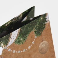 Пакет подарочный новогодний крафтовый горизонтальный &laquo;Счастье рядом&raquo;, L 40 х 31 х 11.5 см, Новый год