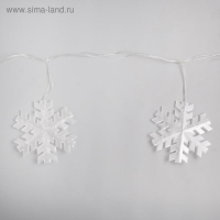 Гирлянда &laquo;Нить&raquo; 2 м с насадками &laquo;Снежинка матовая&raquo;, IP20, прозрачная нить, 36 LED, свечение белое, 220 В