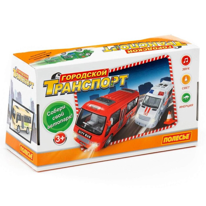 Автомобиль &laquo;Полиция&raquo; инерционный, со светом и звуком, МИКС