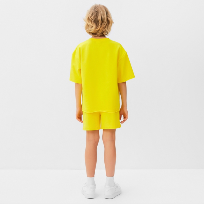 Костюм детский (футболка, шорты) MINAKU: Casual Collection цвет жёлтый, рост 116 см
