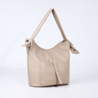 Сумка-тоут на молнии, 2 наружных кармана, цвет бежевый Сумка-тоут на молнии, 2 наружных кармана, цвет бежевый