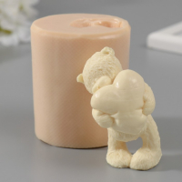 Молд силиконовый "Мишка с большим сердцем" 9х5,5х4,5 см МИКС