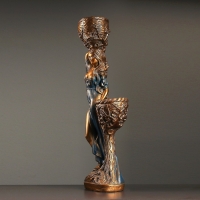 Фигура "Девушка с двумя кашпо" красная, 24х30х96см