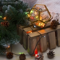 Гирлянда «Нить» 3 м, IP20, тёмная нить, 30 ламп, свечение мульти, 8 режимов, 220 В Гирлянда «Нить» 3 м, IP20, тёмная нить, 30 ламп, свечение мульти, 8 режимов, 220 В