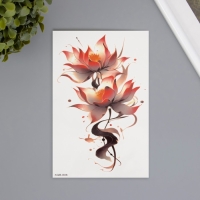 Татуировка на тело цветная "Лотосы акварельные" 11,4х21 см Татуировка на тело цветная "Лотосы акварельные" 11,4х21 см