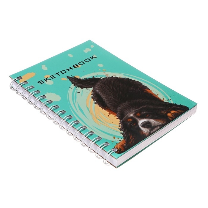 Скетчбук А5, 80 листов на гребне по длинной стороне "На старт!", твёрдая обложка, блок 100 г/м&sup2;