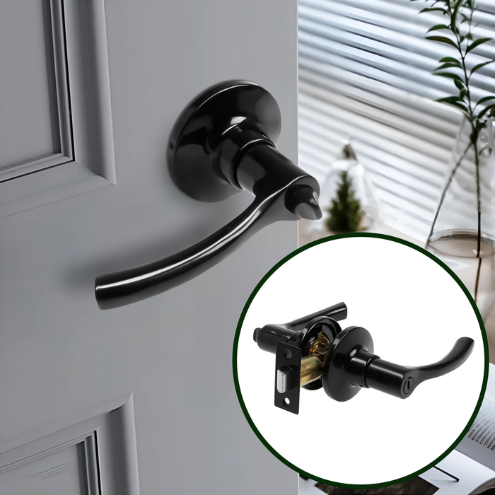 Защелка (мод.3186), межкомнатная, фиксатор, цвет глянцевый черный Защелка (мод.3186), межкомнатная, фиксатор, цвет глянцевый черный