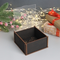 Новогодняя шкатулка "Змейка с облаками" 6х12х12 см