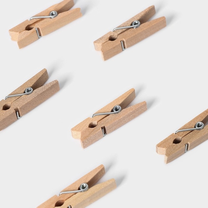 Прищепки бельевые Доляна &laquo;Мини&raquo;, деревянные, 3,5 см, 30 шт